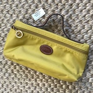 NEW Longchamp Le Pliage Mustard Cosmetic Case